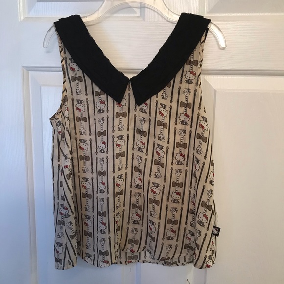 Hello Kitty Sheer 🐭🎀🐱 Print Blouse - Picture 2 of 5
